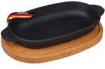 Deluke Servierpfanne, Schwarz, Metall, Oval, 22x2.5x14 cm, Kochen, Pfannen,