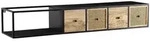 Kadima Design Lowboard, Schwarz, Metall, Echtholz,Mangoholz, 4 Schubladen,