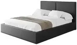 Altdecor Polsterbett, Schwarz Hochglanz, Textil, 140x200 cm, Schlafzimmer,...