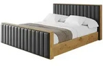Altdecor Polsterbett, Schwarz Hochglanz, Textil, 120x200 cm, Schlafzimmer,...