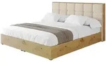 Altdecor Polsterbett, Creme, Textil, H3 + H4, 200x200 cm, Schlafzimmer, Betten,