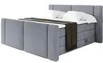 Altdecor Boxspringbett, Grau, Holzwerkstoff, H3 + H4, H&ouml;he ca. 38 cm, 160x200 cm,