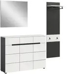 Livetastic Garderobe, Grau, Wei&szlig;, Holzwerkstoff, 3-teilig, 3 Schublade(n)