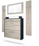 Vladon Garderobe, Eiche San Remo, Holzwerkstoff, 180x180x23 cm, Garderobe,