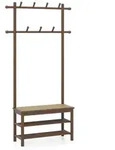Costway Garderobenst&auml;nder, Braun, Naturmaterialien, 71x169.5x30 cm, Garderobe,