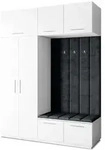 Masseno Garderobenschrank, Wei&szlig;, Schwarz, Holzwerkstoff, 5 F&auml;cher, 180x240x60...