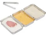 Relaxdays Panierset, Silber, Metall, 17x4x23 cm, Kochen, K&uuml;chenhelfer, Sonstige
