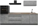 Vicco K&uuml;chenzeile, Grau, Anthrazit, Holzwerkstoff, Rechteckig, 280x143x60 cm,