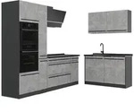 Vicco Eckk&uuml;che, Grau, Anthrazit, Holzwerkstoff, Formgebogen, 230x206.8x60 cm,