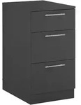 Mehrzweckschrank, Anthrazit, Kunststoff, 3 Schublade(n) Schubladen, 50x93x68 cm, Made