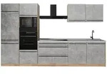 Vicco K&uuml;chenzeile, Grau, Honigeiche, Holzwerkstoff, Rechteckig, 340x206.8x60...