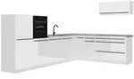 Vicco Eckk&uuml;che, Wei&szlig; Hochglanz, Wei&szlig;, Holzwerkstoff, Rechteckig, 327x143x60...