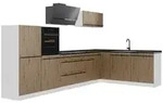 Vicco Eckk&uuml;che, Eiche Artisan, Wei&szlig;, Holzwerkstoff, Rechteckig, 347x143x60 cm,