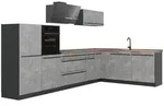 Vicco Eckk&uuml;che, Grau, Anthrazit, Holzwerkstoff, Rechteckig, 347x143x60 cm,...