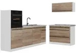 Vicco K&uuml;chenzeile, Sonoma Eiche, Wei&szlig;, Holzwerkstoff, Rechteckig, 220x143x60...
