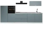 Vicco K&uuml;chenzeile, Blaugrau, Wei&szlig;, Holzwerkstoff, Rechteckig, 340x143x60 cm,