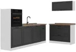 Vicco K&uuml;chenzeile, Anthrazit, Wei&szlig;, Holzwerkstoff, Rechteckig, 220x143x46 cm,