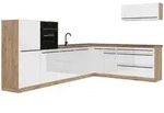 Vicco Eckk&uuml;che, Wei&szlig; Hochglanz, Eiche, Holzwerkstoff, Rechteckig, 327x143x60...