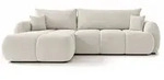 Sofnet Ecksofa, Wei&szlig;, Kunststoff, 6-Sitzer, Ottomane links,L-Form, 273x183 cm,
