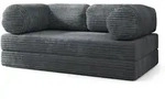 Masseno Bettsofa, Dunkelgrau, Textil, 3-Sitzer, 170x68x80 cm, Wohnzimmer, Sofas &