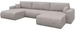 Altdecor Wohnlandschaft, Hellgrau, Kunststoff, 4-Sitzer, U-Form, 377x88x193 cm,
