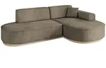 Altdecor Ecksofa, Dunkelbraun, Textil, 3-Sitzer, L-Form, 243x171 cm, Wohnzimmer,