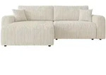 Mirjan24 Eckschlafsofa, Creme, Kunststoff, 5-Sitzer, L-Form,L-Form, 245x145 cm,