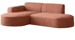 WFL Group Ecksofa, Terracotta, Textil, 3-Sitzer, links montierbar,L-Form,...