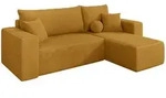 Altdecor Ecksofa, Dunkelgelb, Kunststoff, 3-Sitzer, L-Form, 249x139 cm, Wohnzimmer,