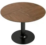 Homcom Esstisch, Braun, Metall, Rund, Sockel, 110x78x110 cm, Esszimmer, Tische,