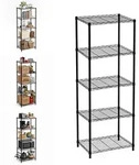 Relaxdays Regal, Schwarz, Metall, Kunststoff, 56x160x35 cm, Wohnzimmer, Regale,