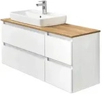 Pelipal Waschtischkombi Balu, Wei&szlig;, Eiche, Keramik, 4 Schublade(n) Schubladen,...