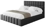 Altdecor Polsterbett, Schwarz Hochglanz, Textil, H3 + H4, 180x200 cm,...