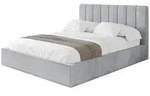 Altdecor Polsterbett, Hellgrau, Textil, 180x200 cm, Schlafzimmer, Betten,