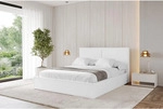 Altdecor Polsterbett, Wei&szlig; Hochglanz, Textil, 140x200 cm, Schlafzimmer, Betten,