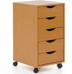 Kadima Design Rollcontainer, Braun, Kunststoff, 5 Schubladen, Rechteckig, 33x64x38