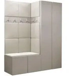 Mirjan24 Garderoben-Set, Kaschmir, Beige, Kunststoff, 158x186x46 cm, Garderobe,