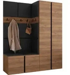 Mirjan24 Garderoben-Set, Nussbaum, Schwarz, Kunststoff, 158x186x46 cm,...