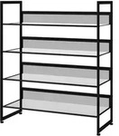 Homcom Schuhregal,, Schwarz, Metall, 30x82.7x72 cm, Garderobe, Schuhaufbewahrung,