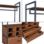 [en.casa] Garderobenst&auml;nder, Walnuss, Schwarz, Metall, Holz Optik, 2 Schubladen,
