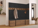 Mirjan24 Garderoben-Set, Nussbaum, Anthrazit, Kunststoff, 168x186x46 cm,...