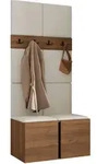 Mirjan24 Garderoben-Set, Nussbaum, Beige, Kunststoff, 84x186x46 cm, Garderobe,