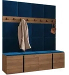 Mirjan24 Garderoben-Set, Nussbaum, Blau, Kunststoff, 168x186x46 cm, Garderobe,