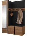 Mirjan24 Garderoben-Set, Nussbaum, Schwarz, Kunststoff, 124x186x46 cm,...