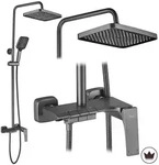 REA Duschgarnitur, Titan, Metall, 20.5x123x18 cm, Badezimmer, Baden & Duschen,
