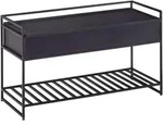 Kadima Design Sitzbank, Schwarz, Metall, Echtholz,Mangoholz, Rechteckig,