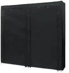 Intirilife Stoffschrank, Schwarz, Textil, 30x115x116 cm, Schlafzimmer,