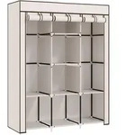 Homcom Stoffschrank,, Wei&szlig;, Metall, 43x162.5x125 cm, Schlafzimmer, Kleiderschr&auml;nke,