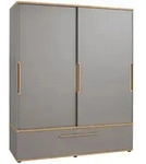 Paidi Schiebet&uuml;renschrank Sten, Grau, Eiche, Holzwerkstoff, 7 F&auml;cher, 1