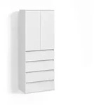 Livinity&reg; Kleiderschrank, Wei&szlig;, Holzwerkstoff, 4 F&auml;cher, Rechteckig,...